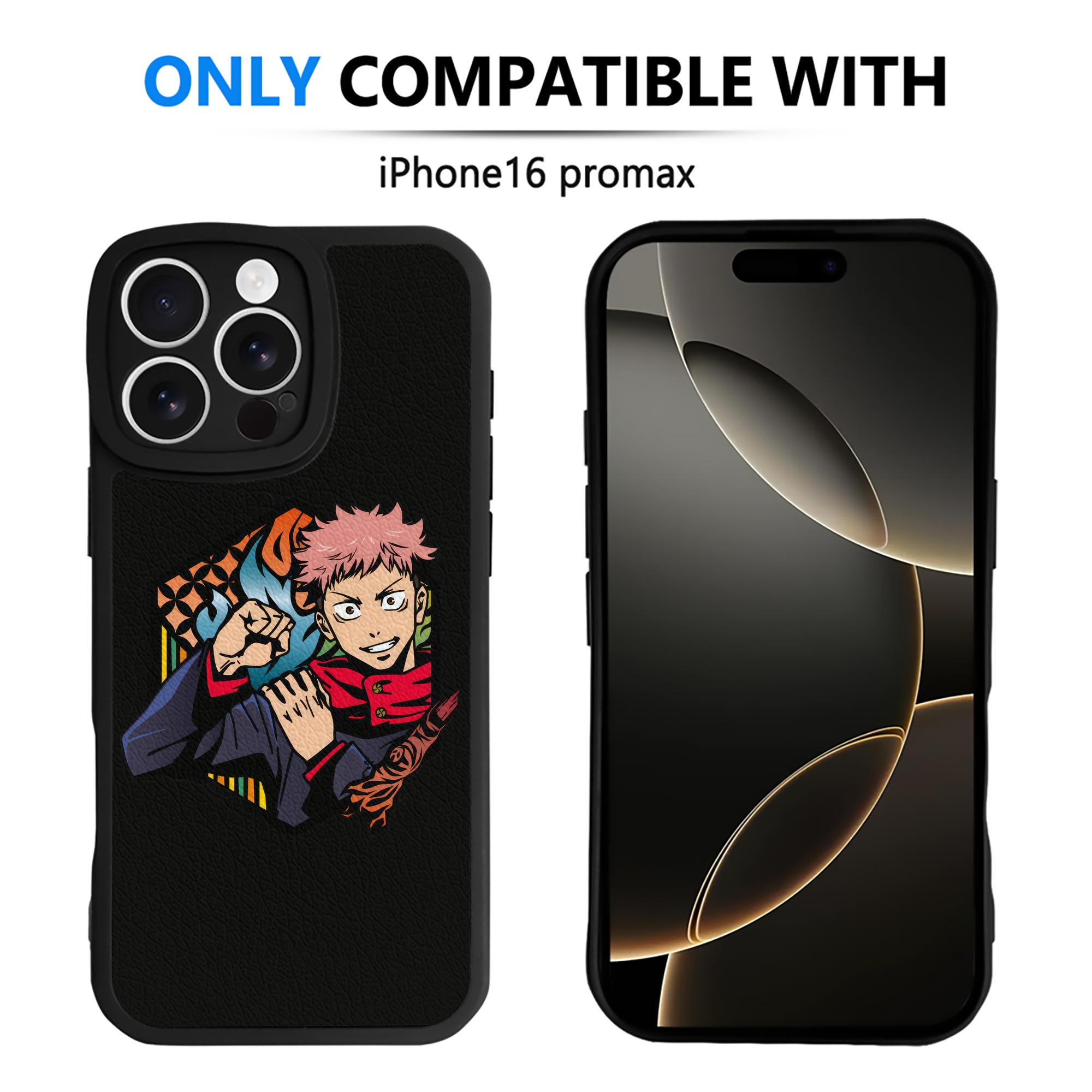 （画像用） 呪術廻戦 Jujutsu Kaisen 【iPhone 16シリーズ対応】シリコンスマホケース（レザー調） 材質：シリコン